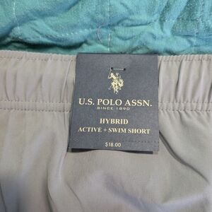 U.S. Polo Assn. Hybrid Active + Swim Shorts — Light Gray